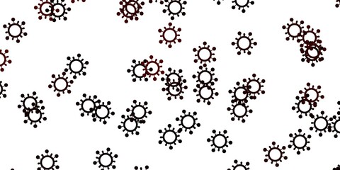 Obraz premium Light red vector background with covid-19 symbols.