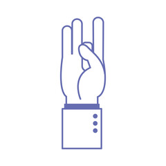 eight hand sign language line and fill style icon vector design