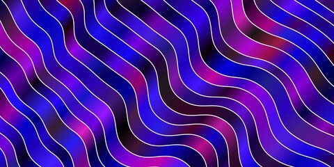 Obraz premium Dark Blue, Red vector template with curves. Colorful geometric sample with gradient curves. Smart design for your promotions.