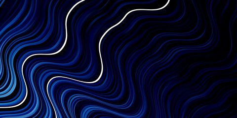 Dark BLUE vector pattern with wry lines. Colorful abstract illustration with gradient curves. Pattern for business booklets, leaflets