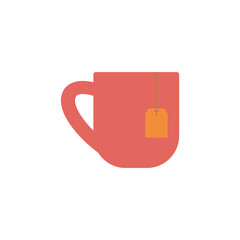 Isolated red cup icon. Coffee or tea cup - Vector