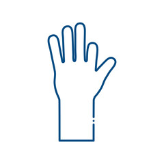 Fototapeta na wymiar hand without a finger line style icon vector design
