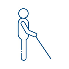 man with cane line style icon vector design