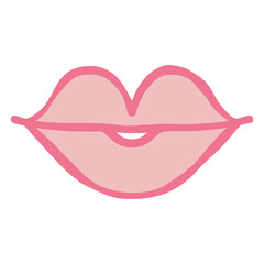 Isolated sweet kiss saint valentin holiday icon - Vector