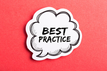 Best Practice Speech Bubble Isolated On Red Background