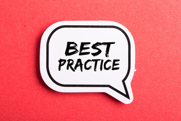 Best Practice Speech Bubble Isolated On Red Background