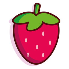 Isolated strawberry fruit tropical diet icon- Vector