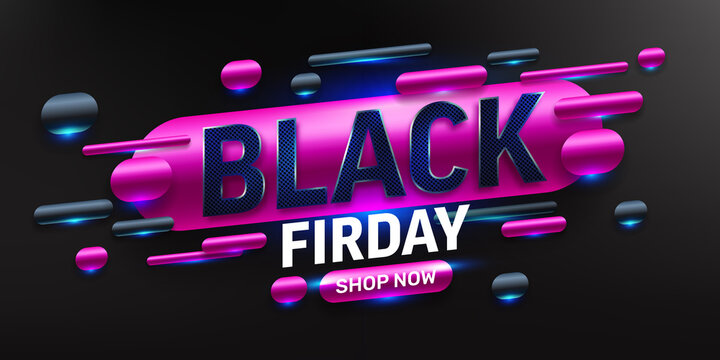 Black Friday Sale Poster or banner for Retail,Shopping and Black Friday Promotion in pink and black style.Vector illustration EPS10