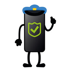 Isolated battery low smartphone emotion emoji icon- Vector