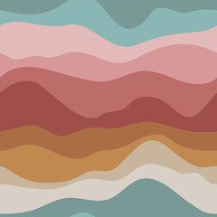 Abstract waves or hills in earthy colors. backdrops with curves layers. Vector illustration in modern art style
