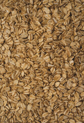Macro close up portrait of organic oatmeal , studio lighting, selective focus