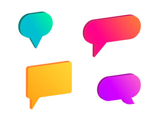 3D dialogue speech bubles with modern gradient