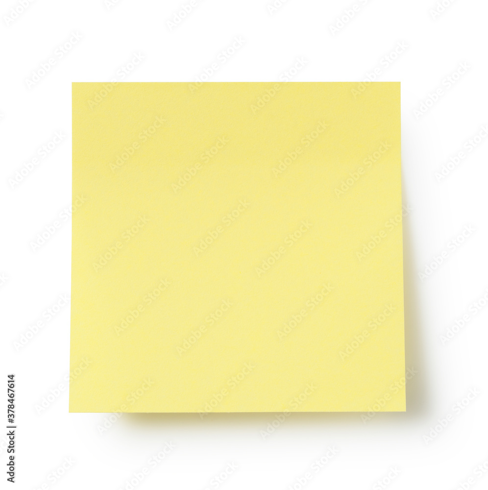 Wall mural yellow sticky notes on a white background