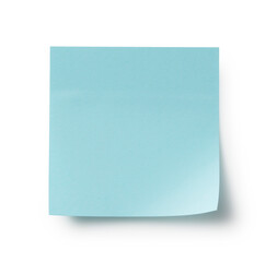 Blue sticky notes on a white background