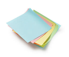 Four colorful sticky notes on a white background