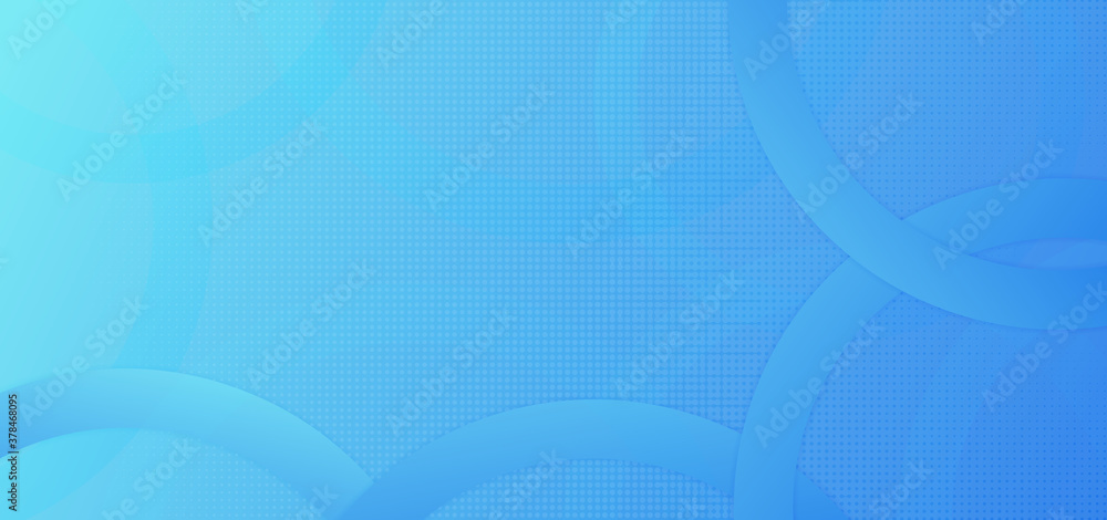 Wall mural circle ring overlap layer blue color and halftone design with space