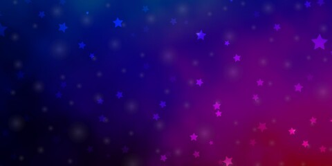 Dark Blue, Red vector layout with bright stars. Colorful illustration in abstract style with gradient stars. Best design for your ad, poster, banner.