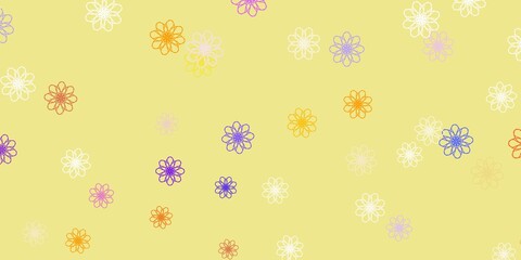 Light Blue, Red vector natural backdrop with flowers.