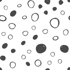 Abstract Black and White Seamless Pattern. Vector Dotted Textured Background.