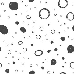 Abstract Black and White Seamless Pattern. Vector Dotted Textured Background.