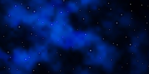 Dark BLUE vector template with neon stars. Colorful illustration with abstract gradient stars. Pattern for new year ad, booklets.