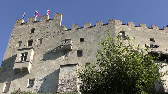 Bruck Castle high above the city of Lienz in Eastern Tyrol 