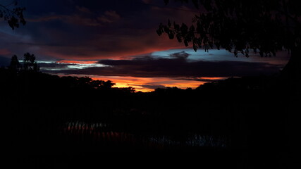 sunset over the lake