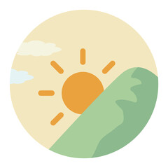 シンプルな朝イメージの丸型アイコン