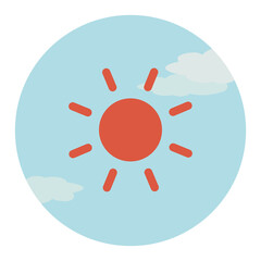 シンプルな昼イメージの丸型アイコン