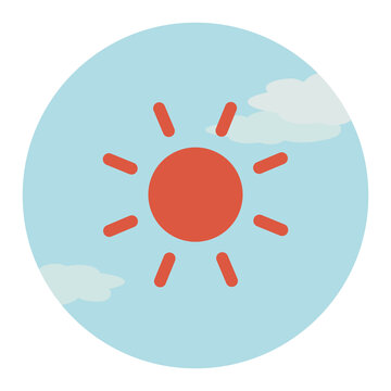 recommend clip art: シンプルな昼イメージの丸型アイコン