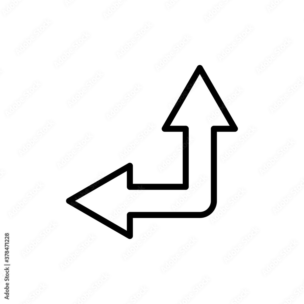 Poster left and right connected arrow line icon. design template vector