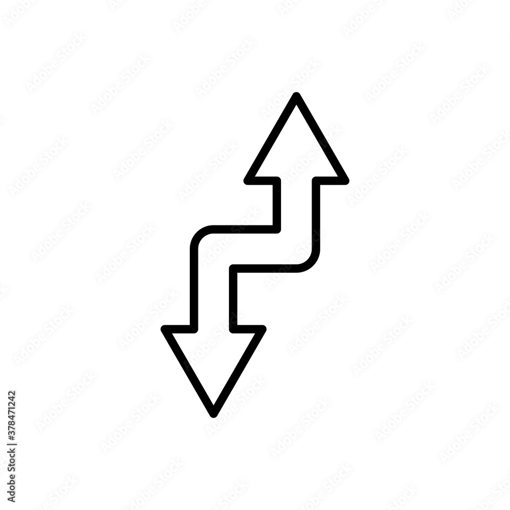 Poster left and right connected arrow line icon. design template vector