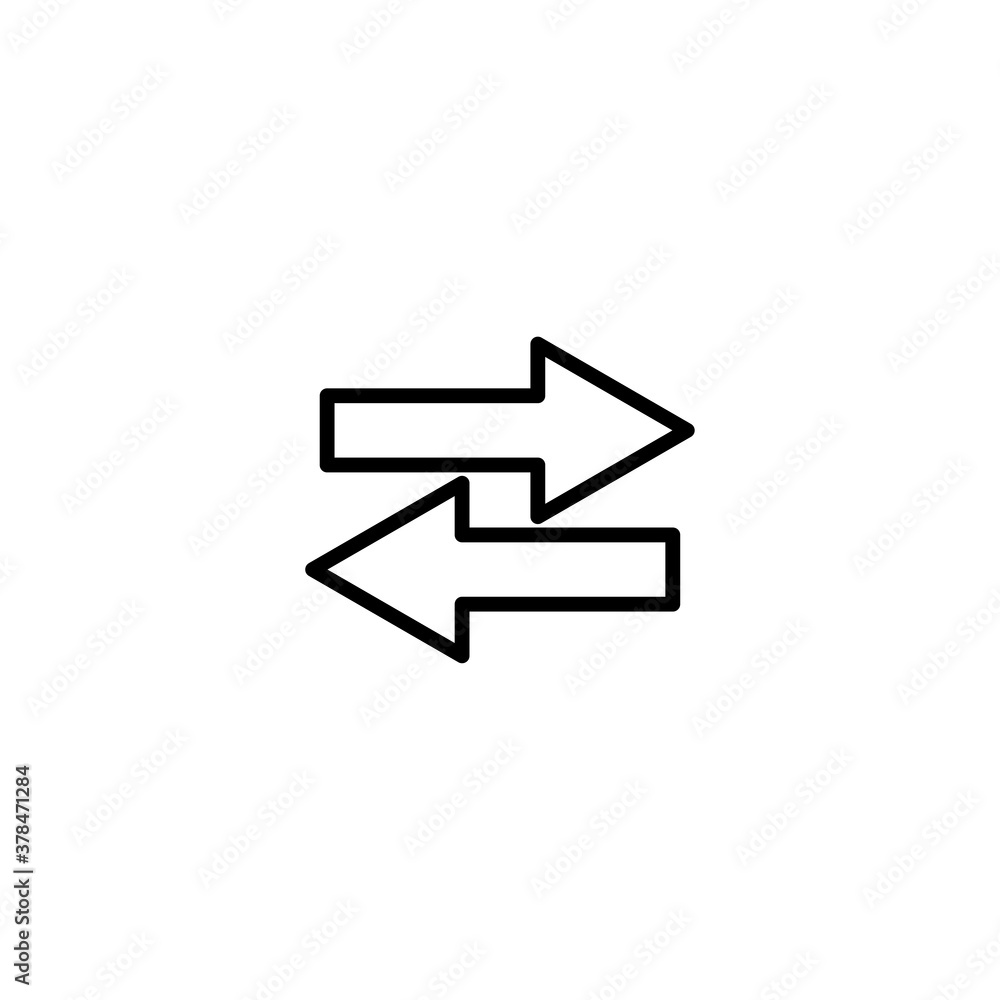 Poster two-way arrows line icon. design template vector