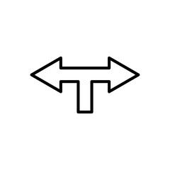 T-junction arrow line icon. Design template vector
