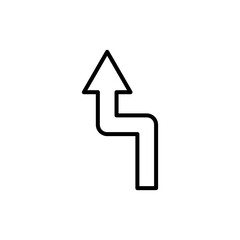 Road arrow line icon, reverse, curve. Design template vector