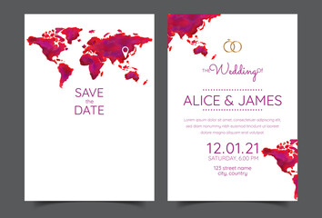 travel theme wedding invitation card
