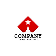 shooting star with red background for any business logo