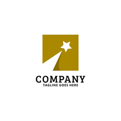 shooting star with gold background for any business logo