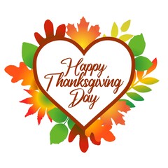 Hand drawn Happy Thanksgiving typography poster. Celebration text with berries and leaves for postcard, icon or badge. Vector calligraphy lettering holiday quote.