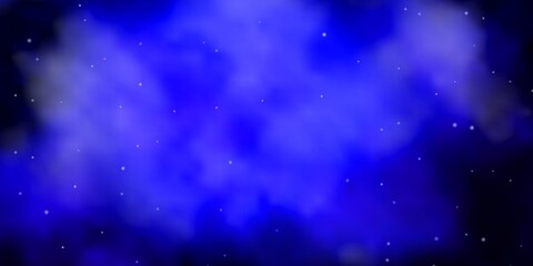 Dark BLUE vector background with colorful stars. Colorful illustration with abstract gradient stars. Pattern for wrapping gifts.