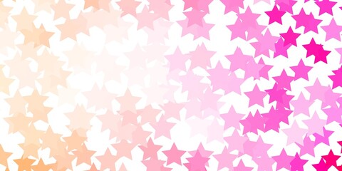 Light Pink vector texture with beautiful stars. Decorative illustration with stars on abstract template. Best design for your ad, poster, banner.