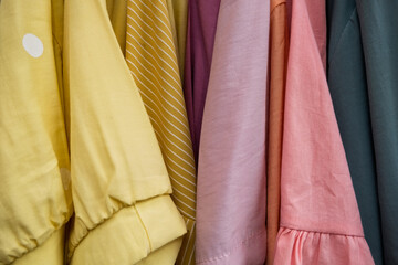 close up of colorful fabrics