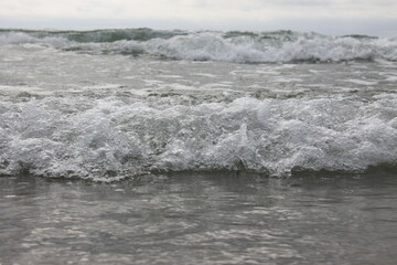 Waves rolling in onto the beach in Wildwood Crest NJ