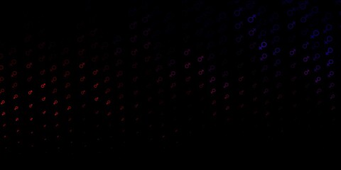 Dark Pink, Yellow vector background with woman symbols.