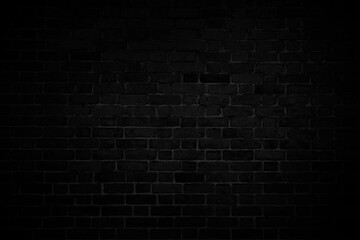 Fototapeta na wymiar Black Brick Wall Texture - Black Abstract Background - Dark Backdrop