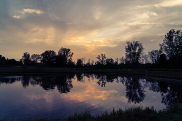 Sunset Under the Haze of Wildfires in the Distance