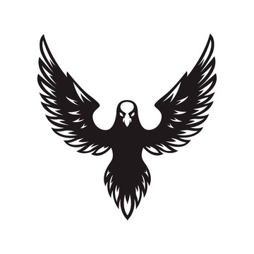 Eagle icon isolated on white background. Design element for logo, label, sign. Vector illustration