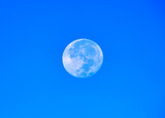 Full moon in the morning sky