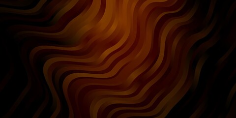 Dark Orange vector layout with wry lines. Colorful geometric sample with gradient curves.  Pattern for ads, commercials.