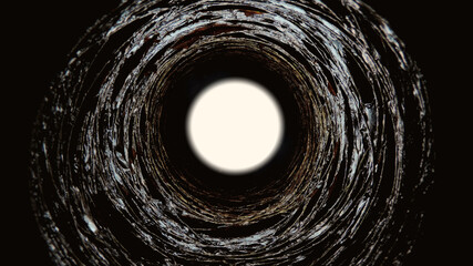 Handmade lamp seen from below cistern effect